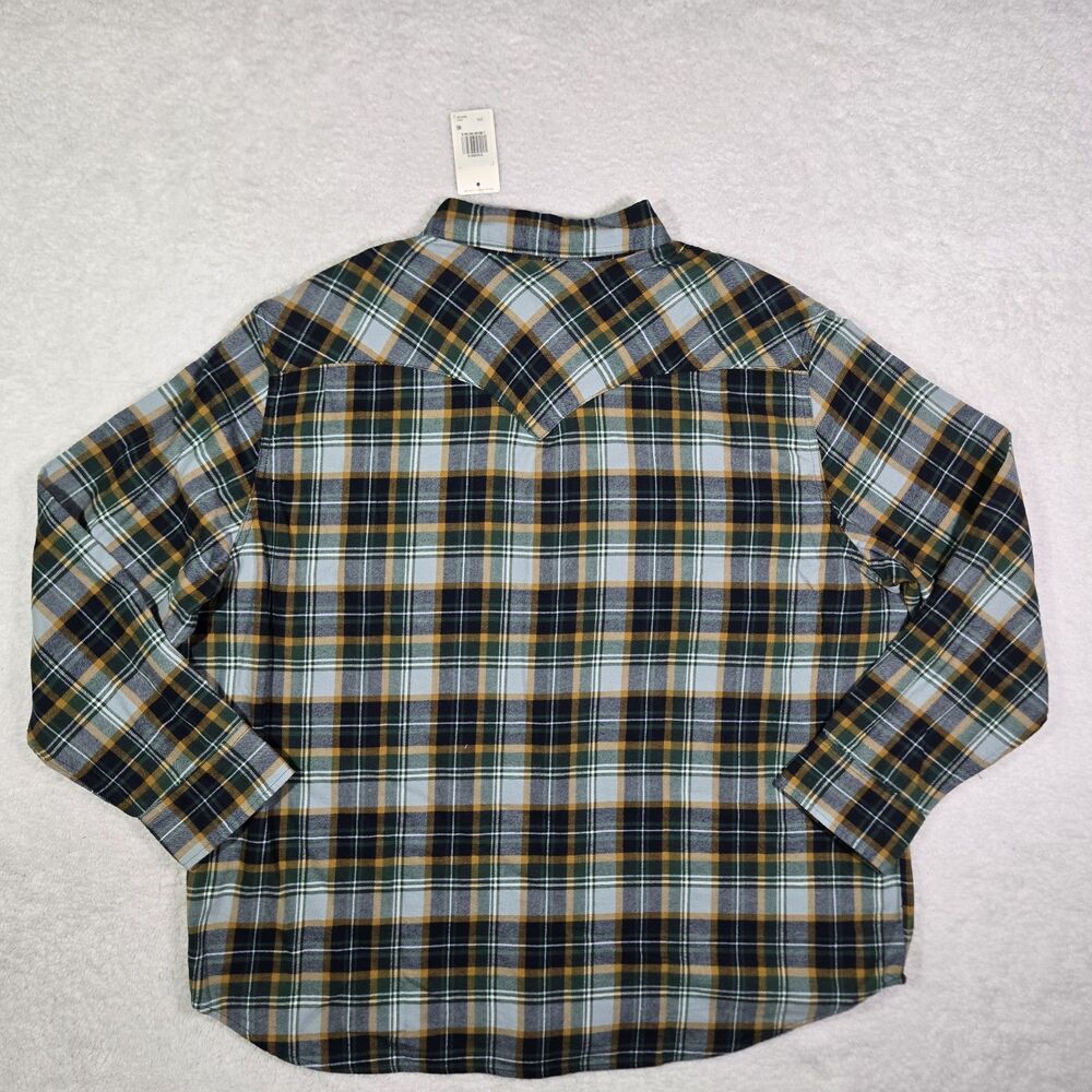 Levis The Western Standard Fit Plaid Flannel Shirt Mens 2XL Green 574230019 - Picture 7 of 9